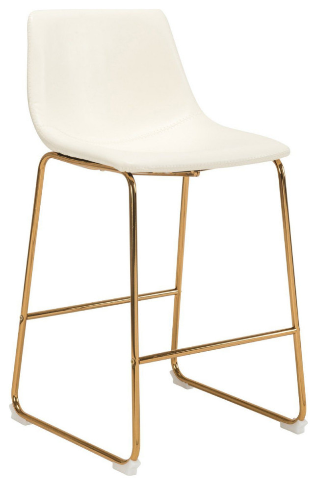 Landon Stool Gold/White Contemporary Bar Stools And Counter Stools