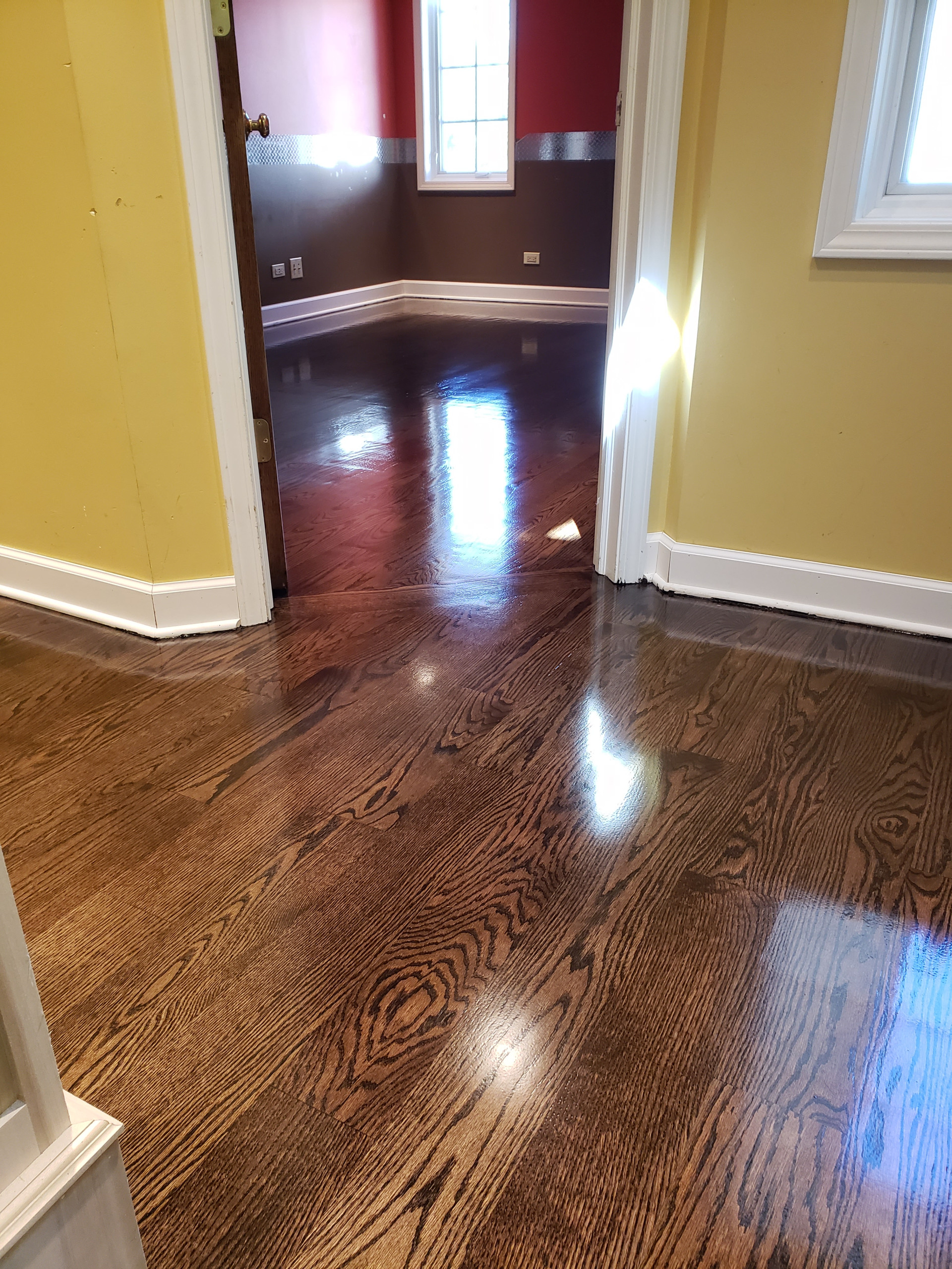 Des Plaines , Jacobean stain , semi gloss sweedish finish Synteco