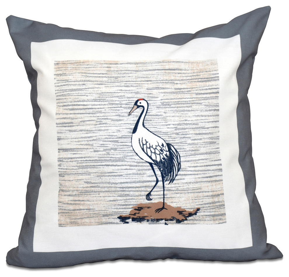 Sandbar, Animal Print Outdoor Pillow, 18"X18" Beach Style Outdoor