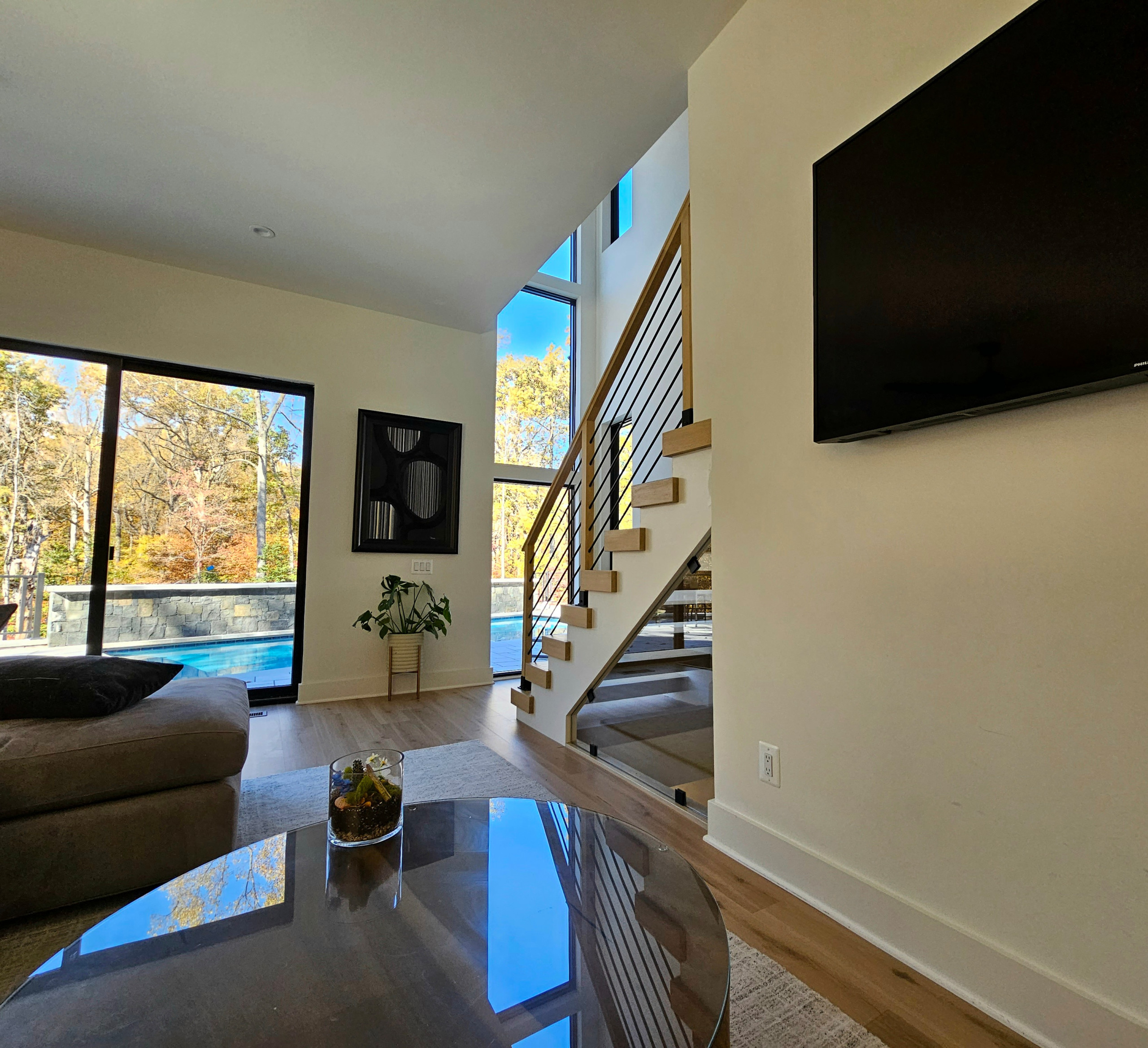 111_Open-Rise Stair with a Stunning Pool View, Great Falls, VA 22066