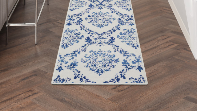 Nourison Whimsicle 2' x 8' Ivory Navy Farmhouse Indoor Area Rug
