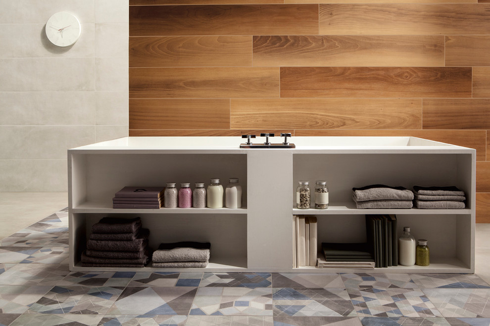 Bathroom - contemporary porcelain bathroom idea
