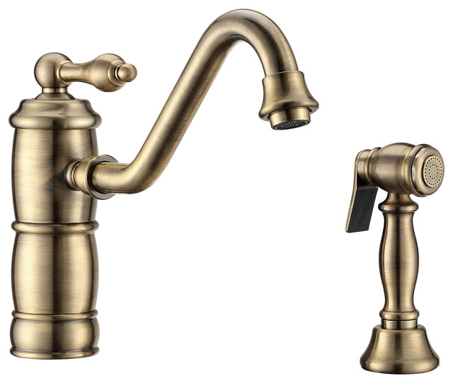 Vintage III Plus single lever faucet, Antique Brass - Traditional ...