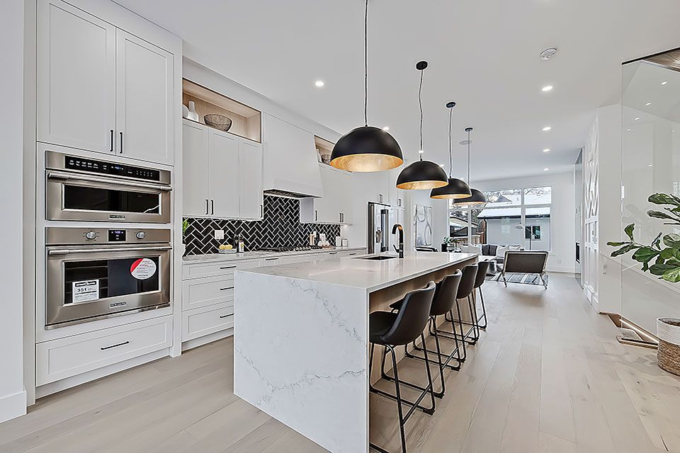 Inspiration for a transitional home design remodel in Calgary