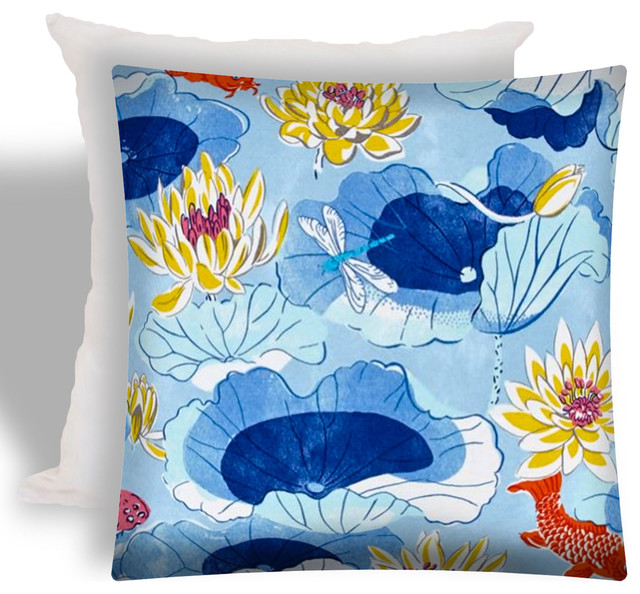 Koi Indoor Outdoor Zippered Pillow Covers Set Of 2 Asian