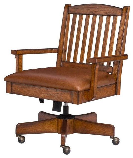 Desk Chair In Mission Oak Finish Contemporary Office Chairs By Desk Chair In Mission Oak Finish Contemporary Office Chairs