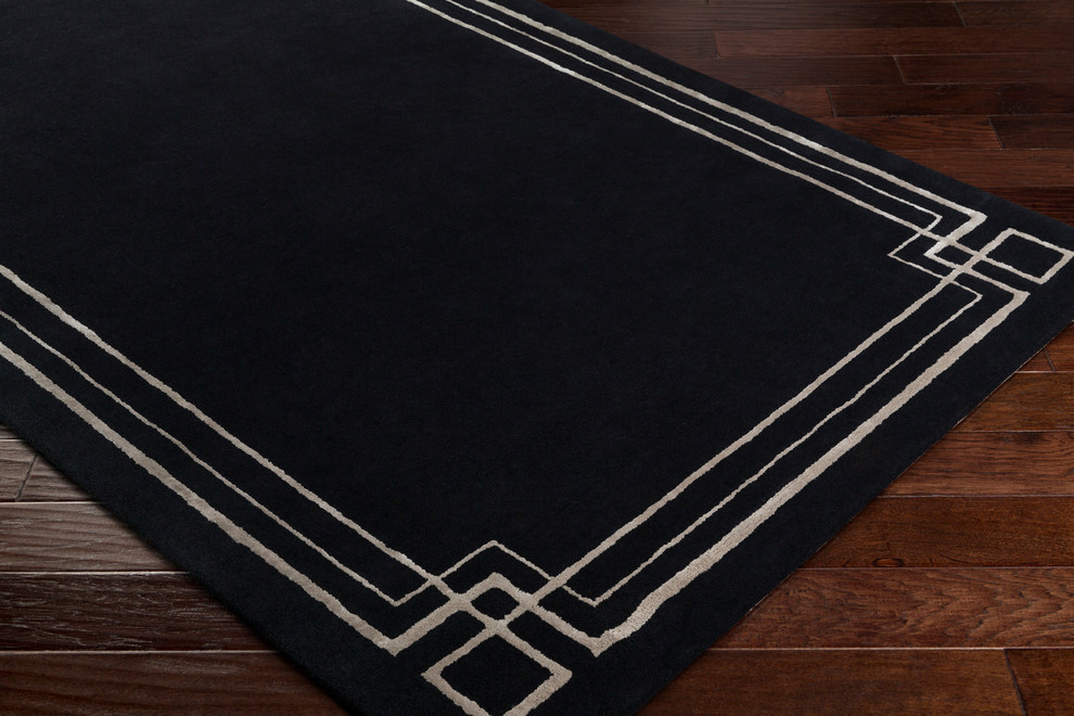Intermezzo Border Black, Beige Area Rug Contemporary Area Rugs by