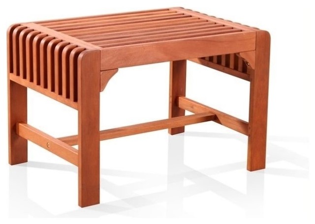 Vifah Malibu Backless Single Wood Bench in Brown
