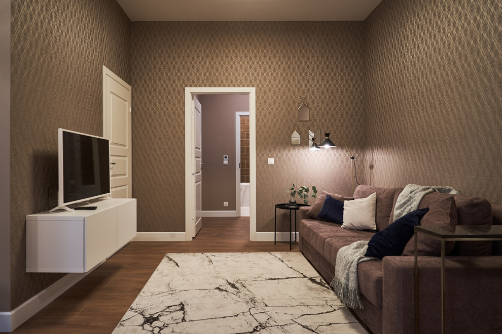 Квартира в бежевых оттенках с яркими акцентами на Крестовском острове