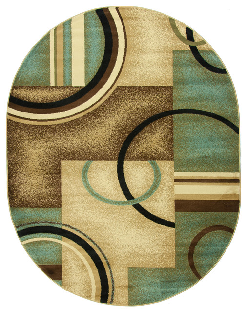 Well Woven Barclay Arcs & Shapes Rug, Light Blue, 3'11"x5'3