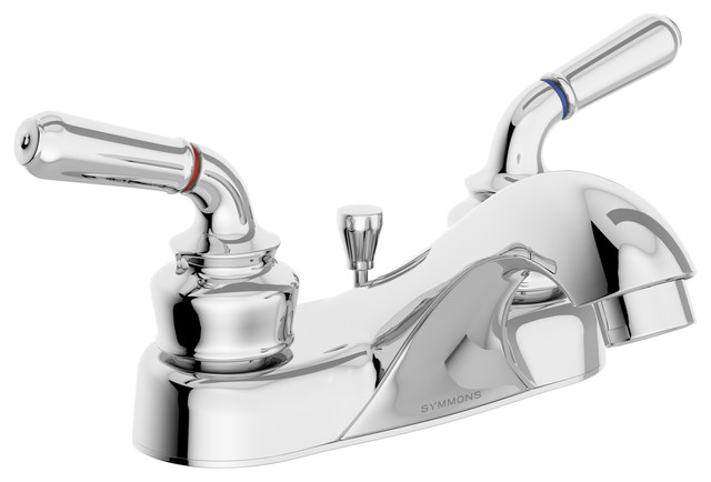Origins 2-Handle Centerset Faucet With Drain Assembly, Chrome, 1.0 gpm, Chrome