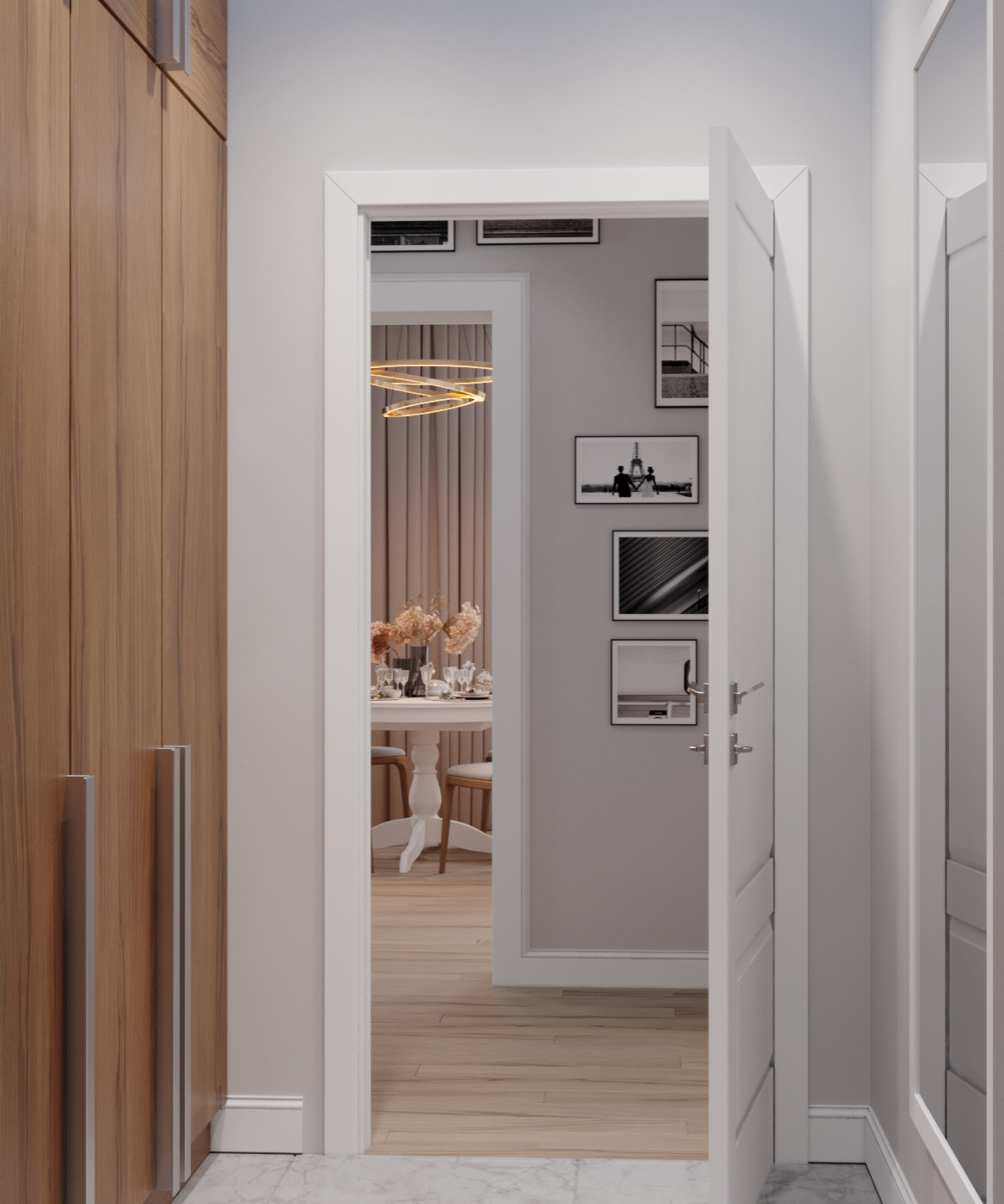 Интерьер в скандинавском стиле 152 м^2. г.Казань