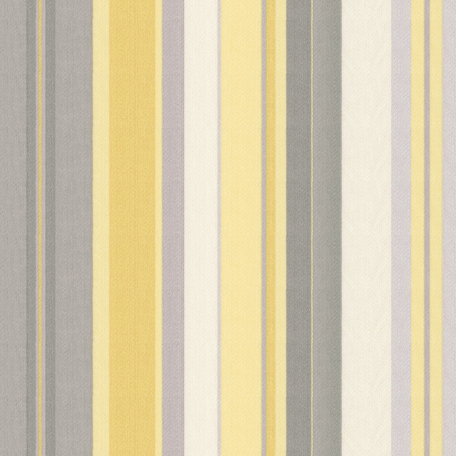 Yellow and Silver Gray Stripe Fabric
