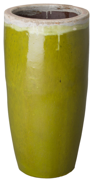 Tall Round Pot Lg  Reef/Lime 18X35.5"H