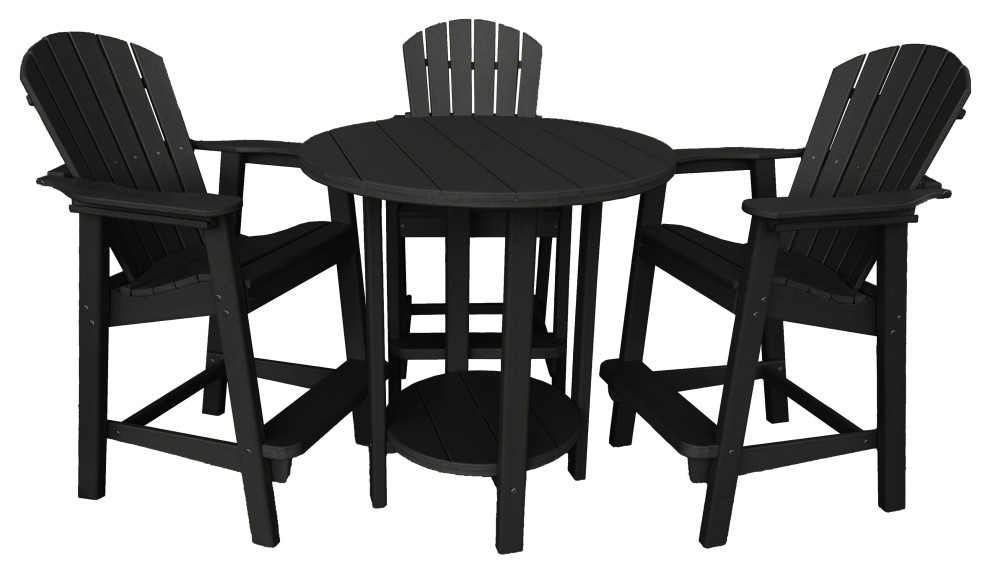 Phat Tommy Outdoor Pub Table Set, Bar Height Patio Dining Set, Black