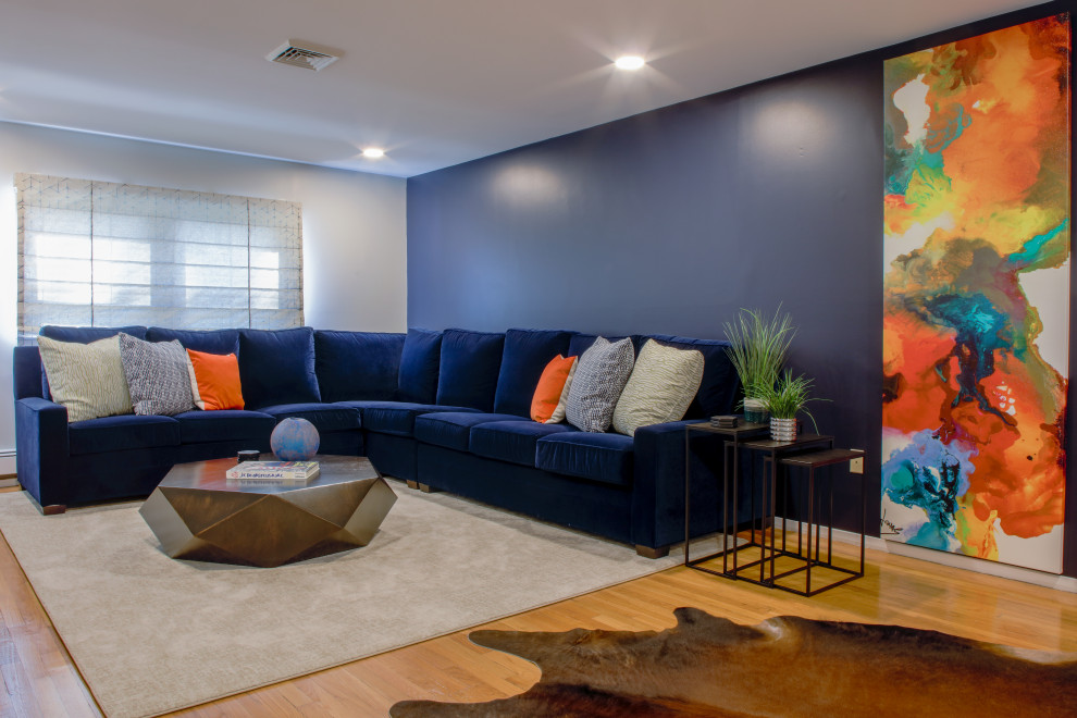Morris Plains Bold and Colorful Family Room Eclectic Living Room