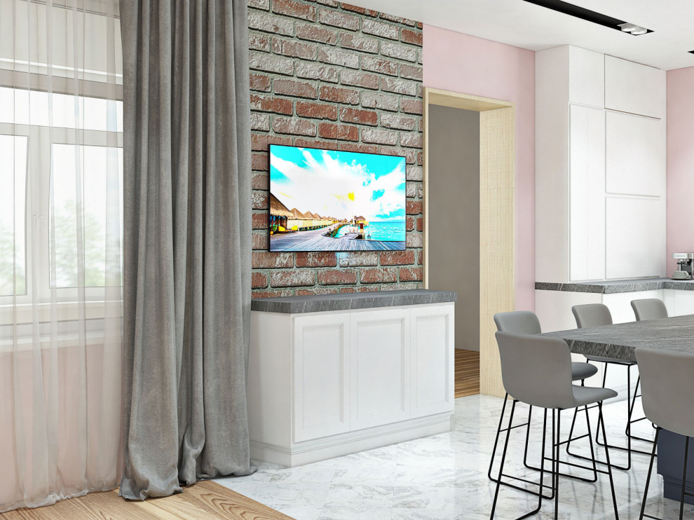 ТВ-зона в кухне.