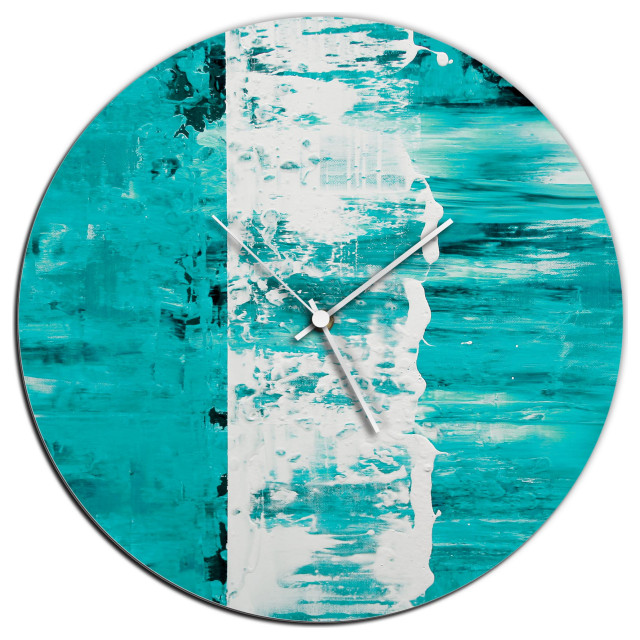 Modern Wall Clock 'Teal Street Circle Clock Large' Contemporary Home