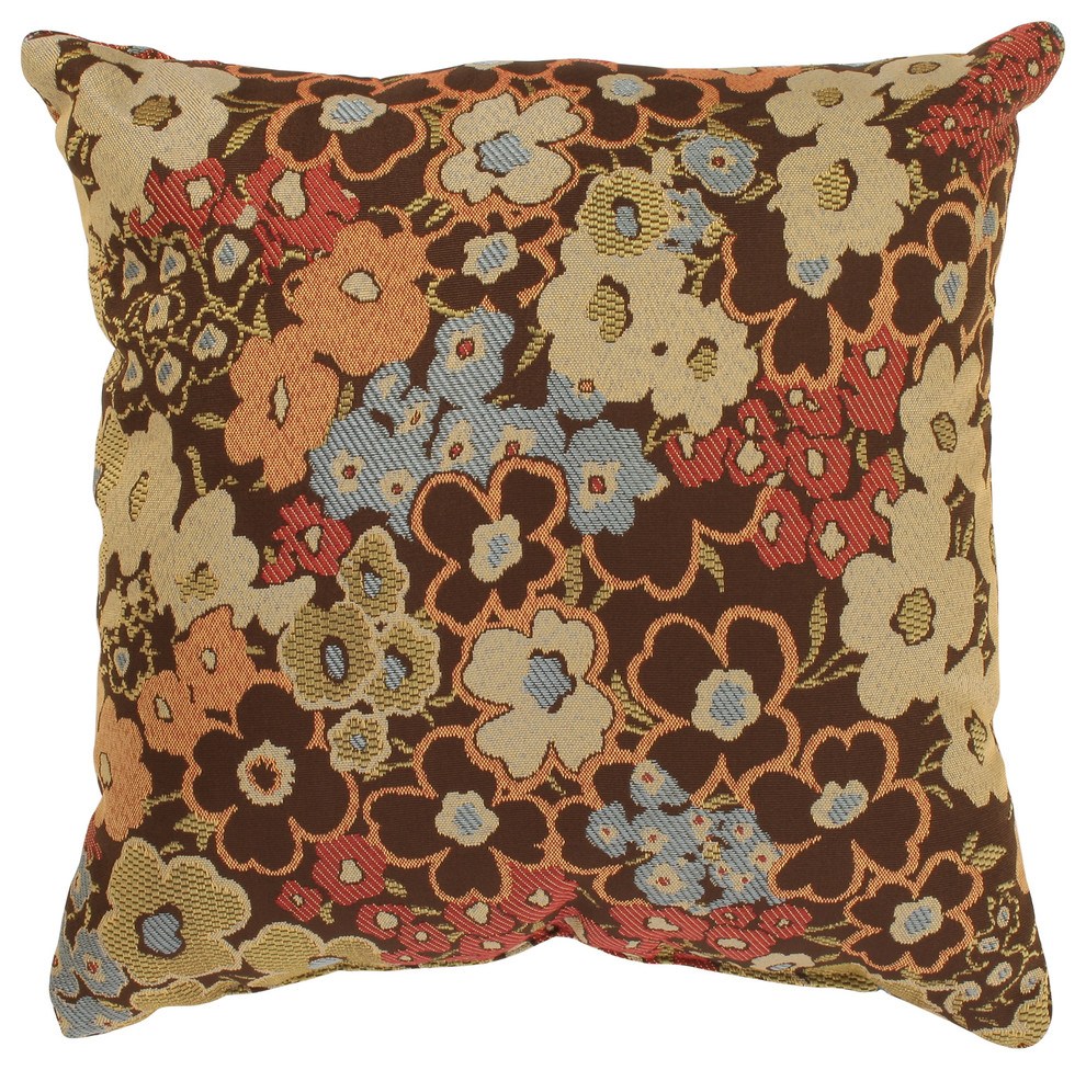 'Meadow' Brown Square Throw Pillow
