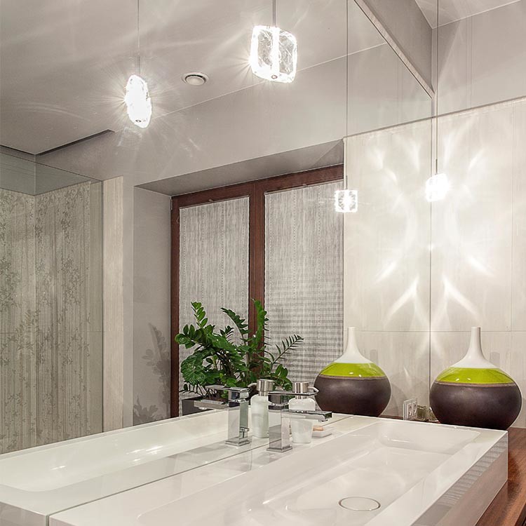 Inspiration for a mid-sized transitional bathroom in Toronto with flat-panel cabinets, grey cabinets, white walls, porcelain floors, a vessel sink and engineered quartz benchtops.