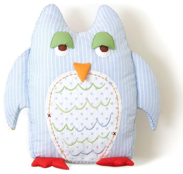 Blue Owl Shaped Toothfairy Pillow Modern Kids Pillows By The Little Acorn Houzz