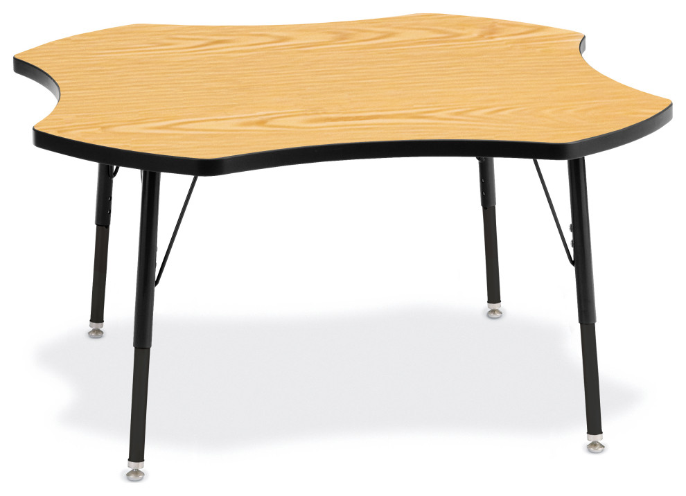Berries Four Leaf Activity Table, Aheight Oak/Black/Black