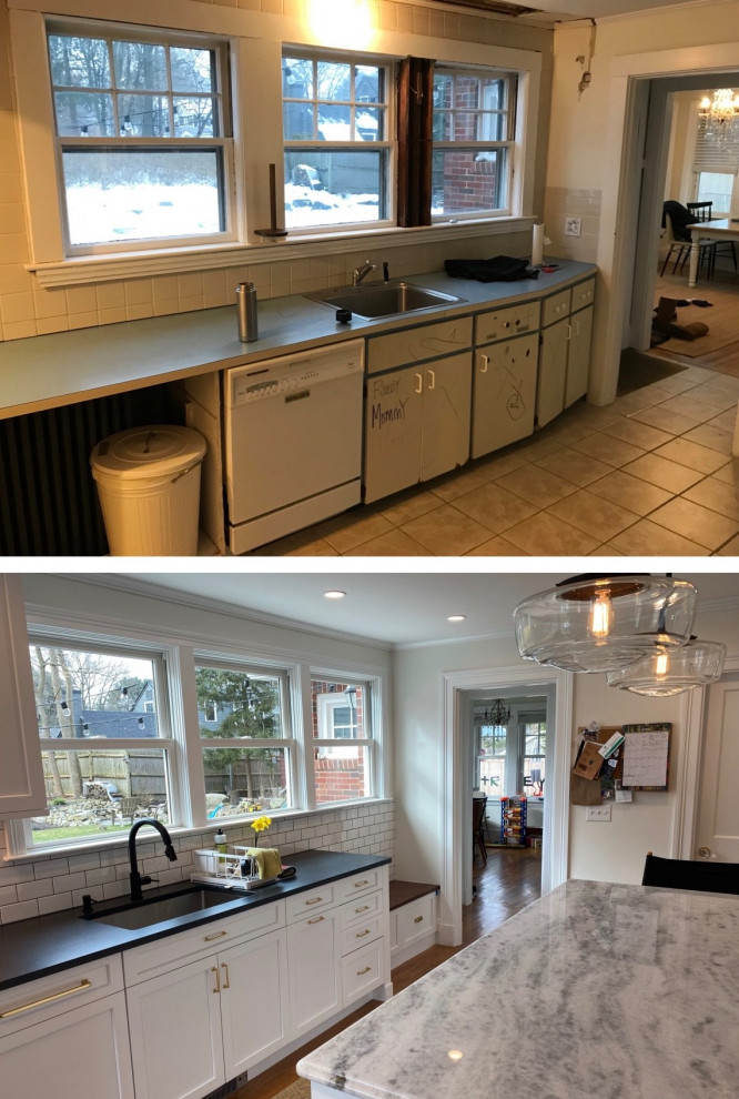 Transitional kitchen photo in Boston