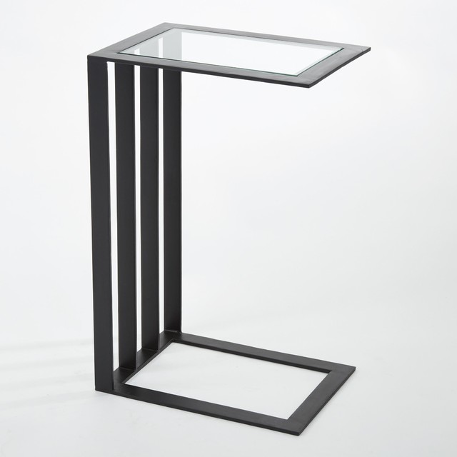 Cantilever Side Table, Bronze Transitional Outdoor Side Tables by