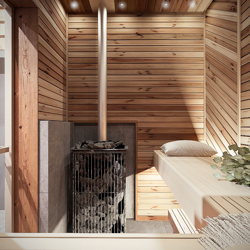 Современная баня, интерьер