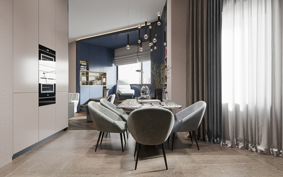 Студия в современном стиле  в колониальных тонах