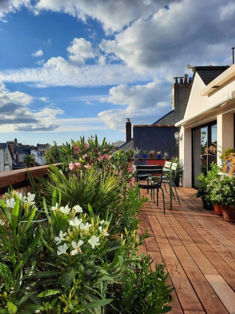 Terrasse boh&egrave;me chic mediterranean-terrace