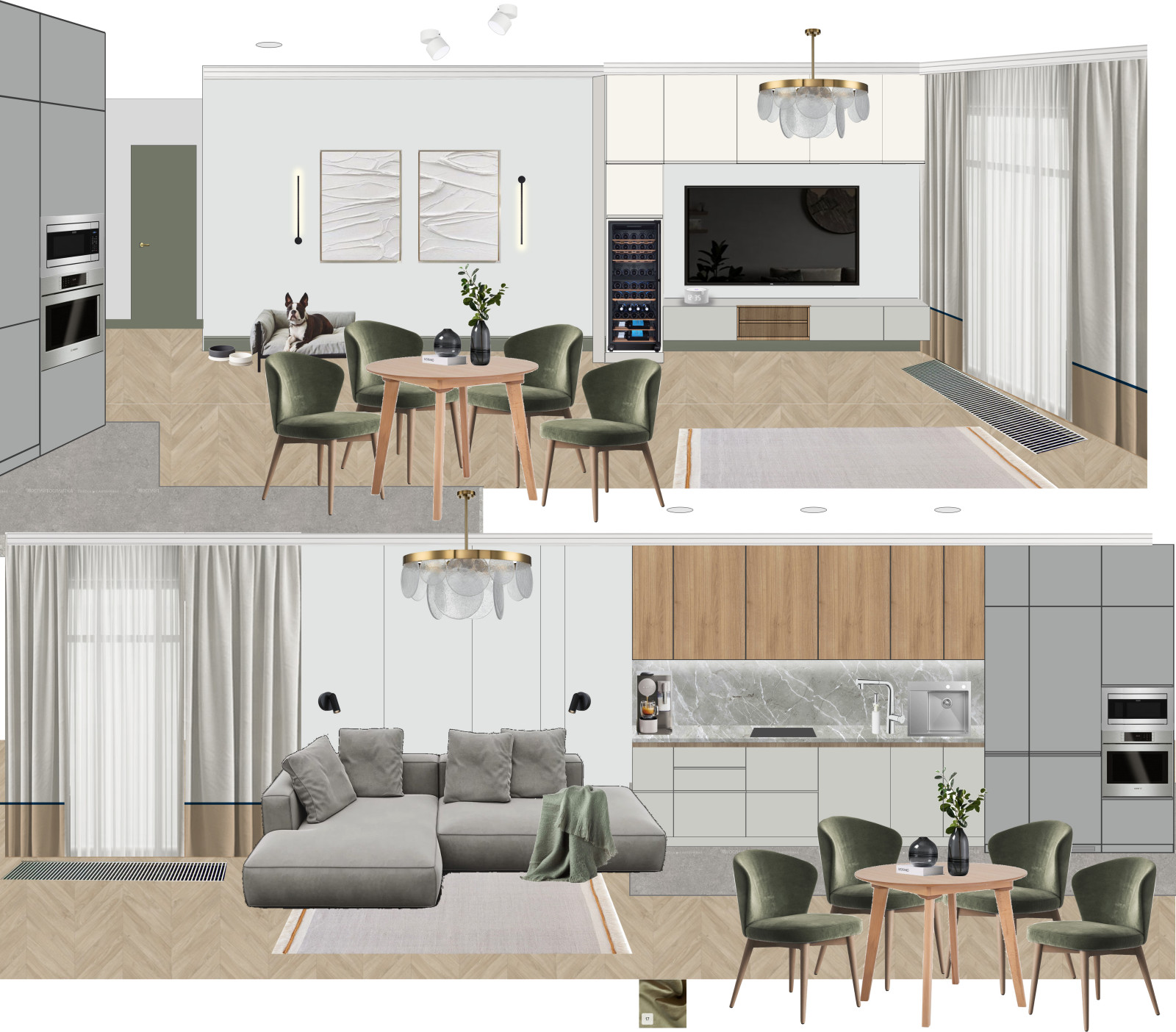 Кухня гостиная / ЖК "Квартал CHE"