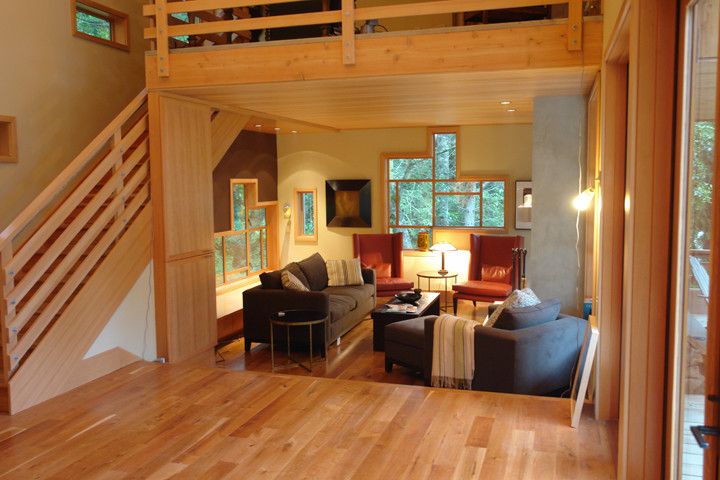Inspiration for a rustic living room remodel in Seattle