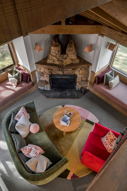 Blairs Chalet rustikt-dagligstue