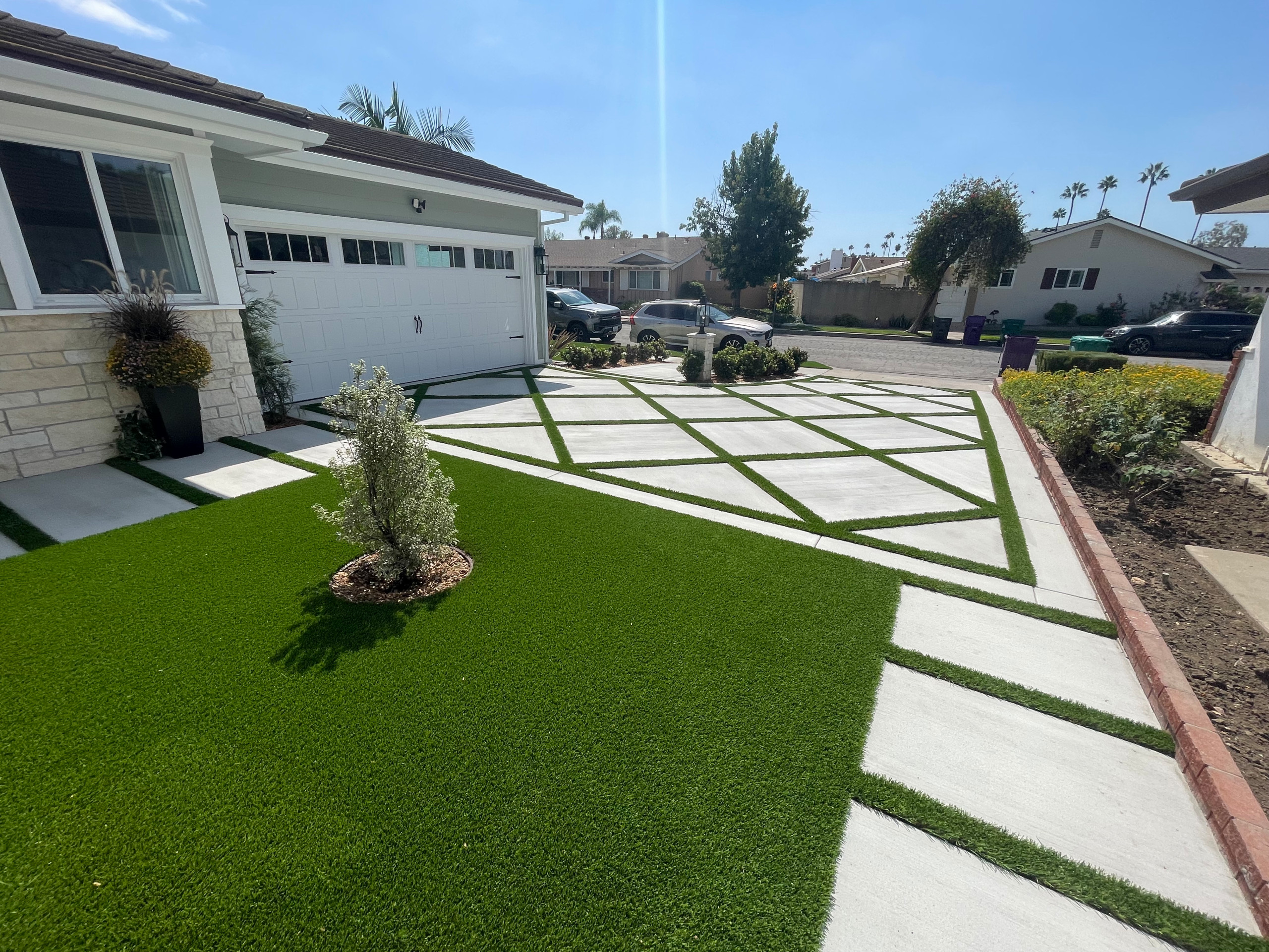 Front Yard and Driveway Remodel ValVerde Home - Rueff