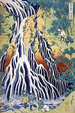 Tile Mural Japan Waterfall Mount Kurokami Kitchen Backsplash, 6" Marble