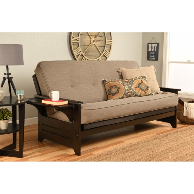 Phoenix FrameEspresso FinishLinen Stone Mattress Transitional