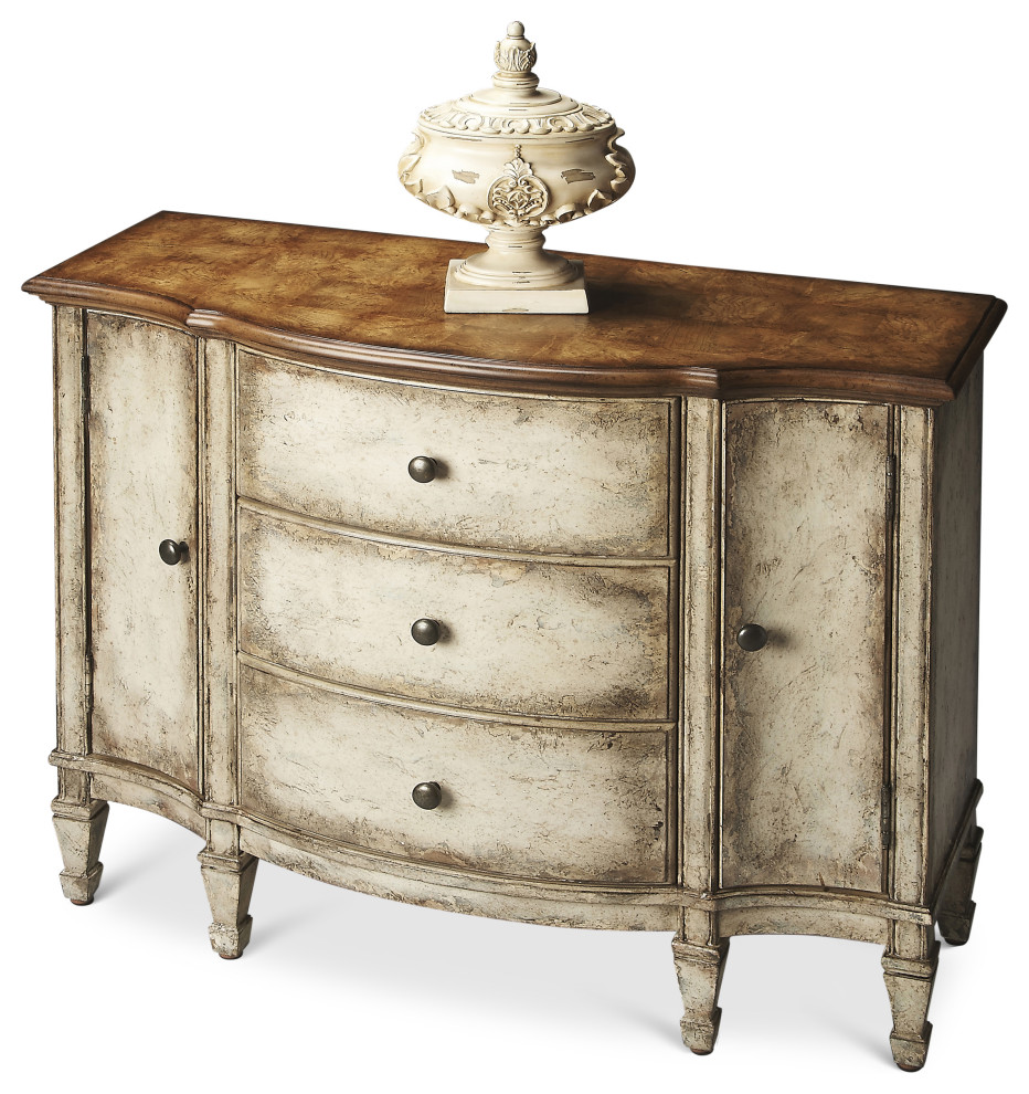Butler Sheffield Red Hand Painted Console Traditional
