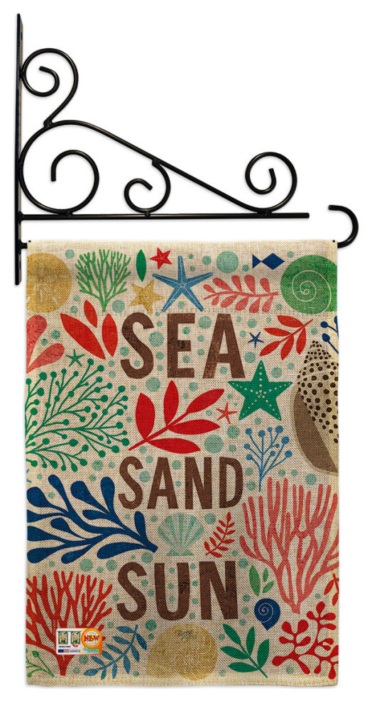 Sea Sand Sun Coastal Nautical Garden Flag Set Modern Flags And