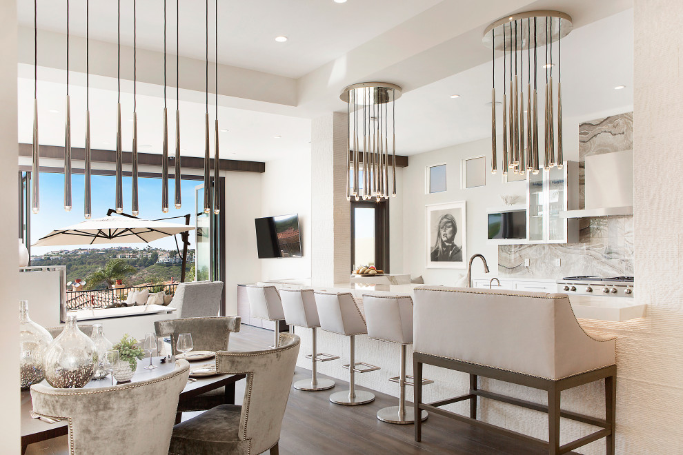 Example of a transitional kitchen design in Orange County