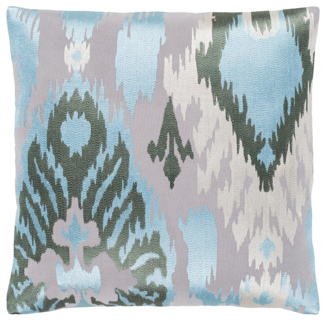 Ara Pillow, Pale Blue/Green, 20"x20", Cover Only