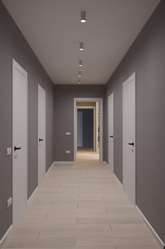 Частный дом «серые оттенки минимализма с современной классикой»