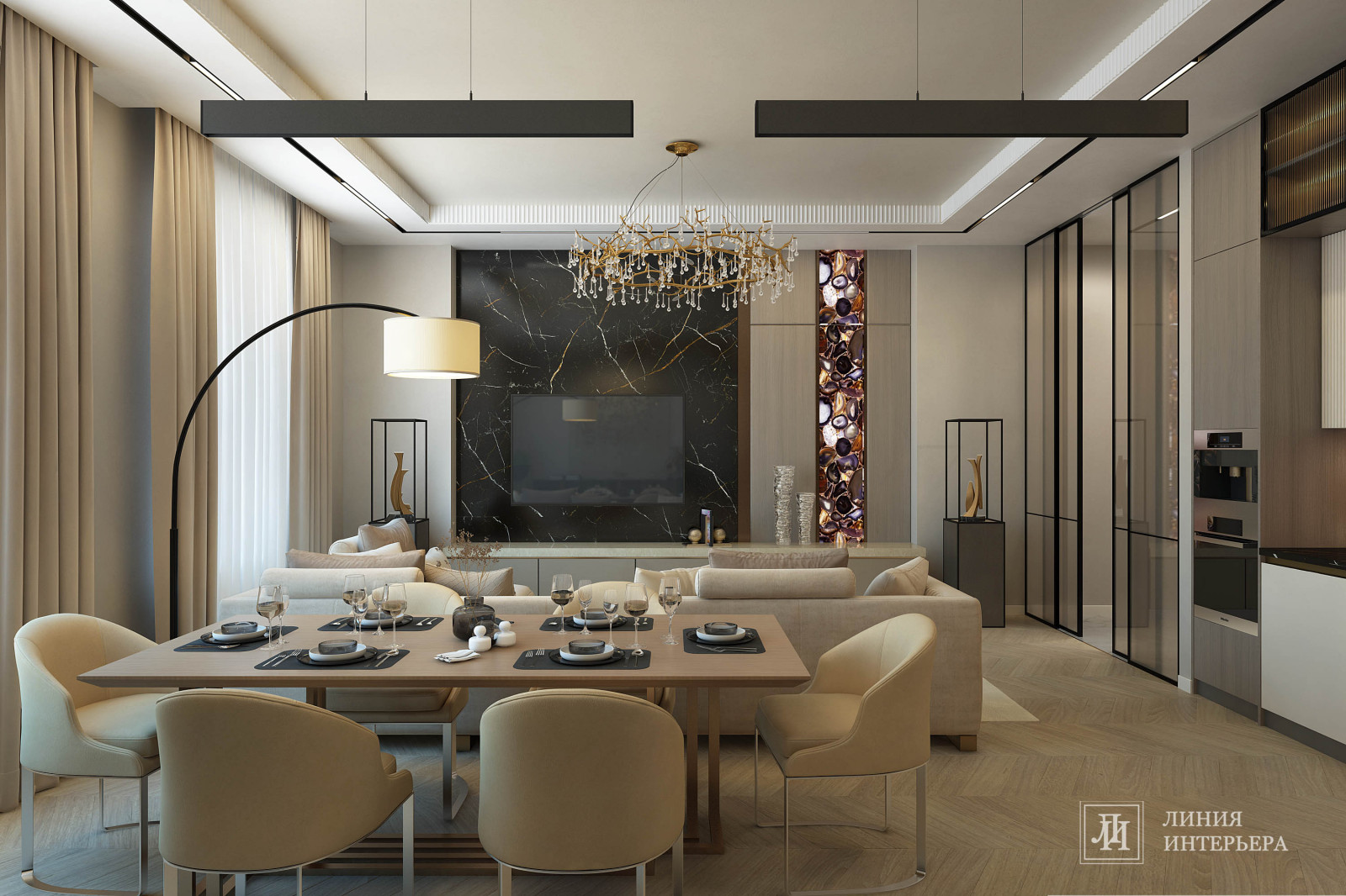 Современный интерьер квартиры luxury