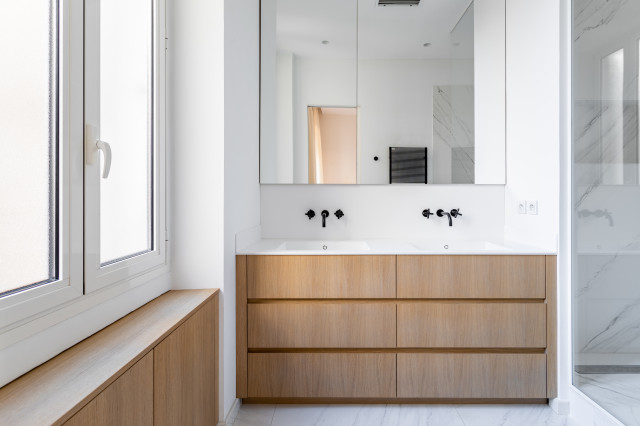 R&eacute;novation compl&egrave;te trendy-badevaerelse