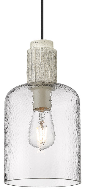 Pedra Small Pendant With Hammered Clear Glass Shade