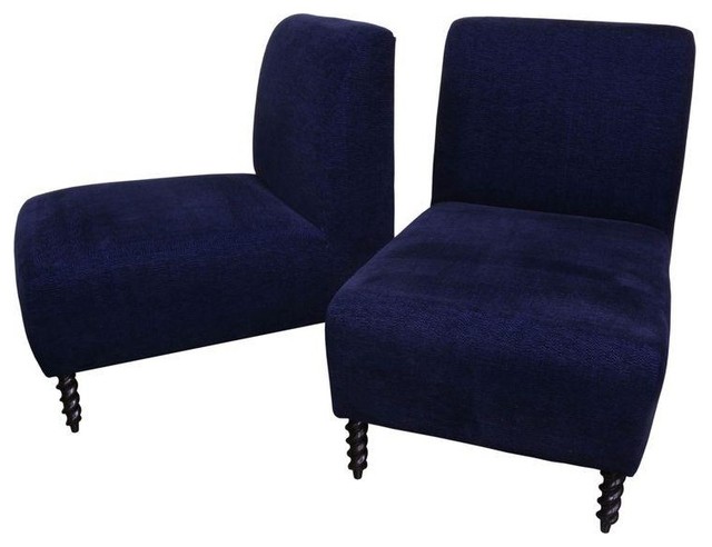 Navy Blue Slipper Chair A Pair Modern Armchairs And Accent Navy Blue Slipper Chair A Pair