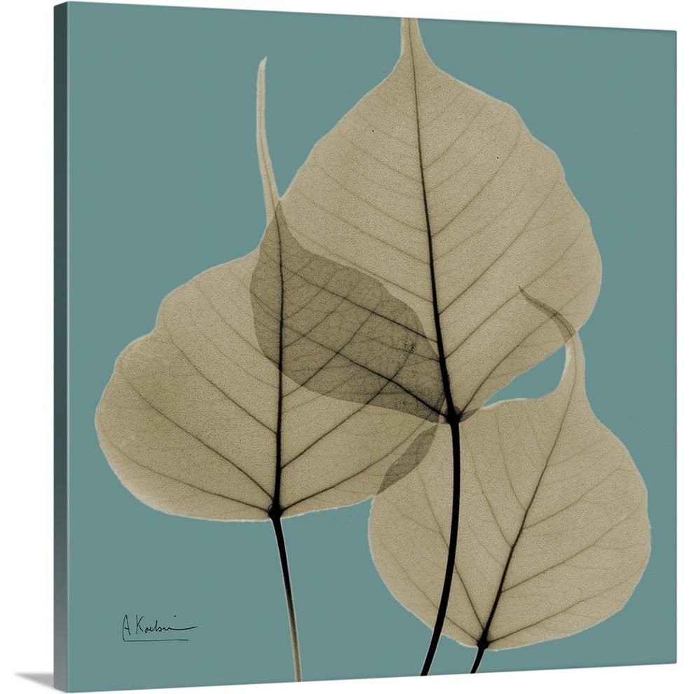 Bo Tree Wrapped Canvas Art Print, 16"x16" Contemporary Prints And