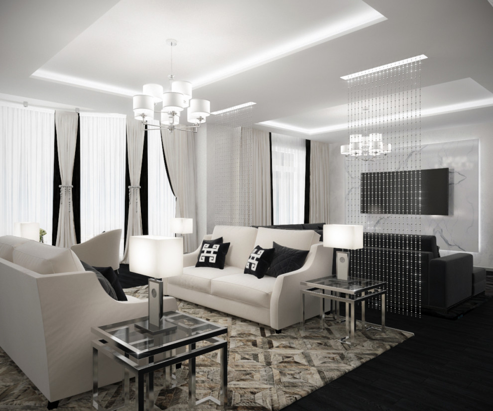 Гостиная и столовая в частном доме