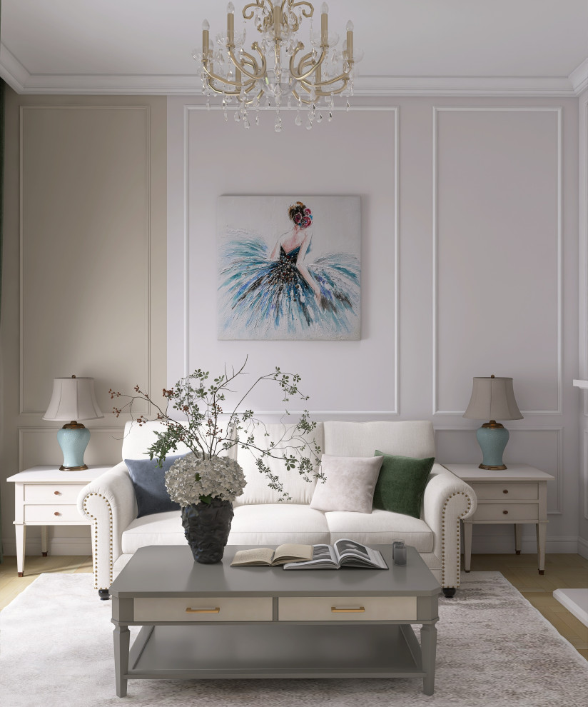 Проект кухни-гостиной в стиле "Неоклассика"