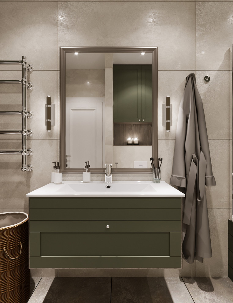 Ванная комната с постирочной